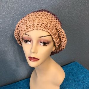 Hand made crochet floppy hat earth tones